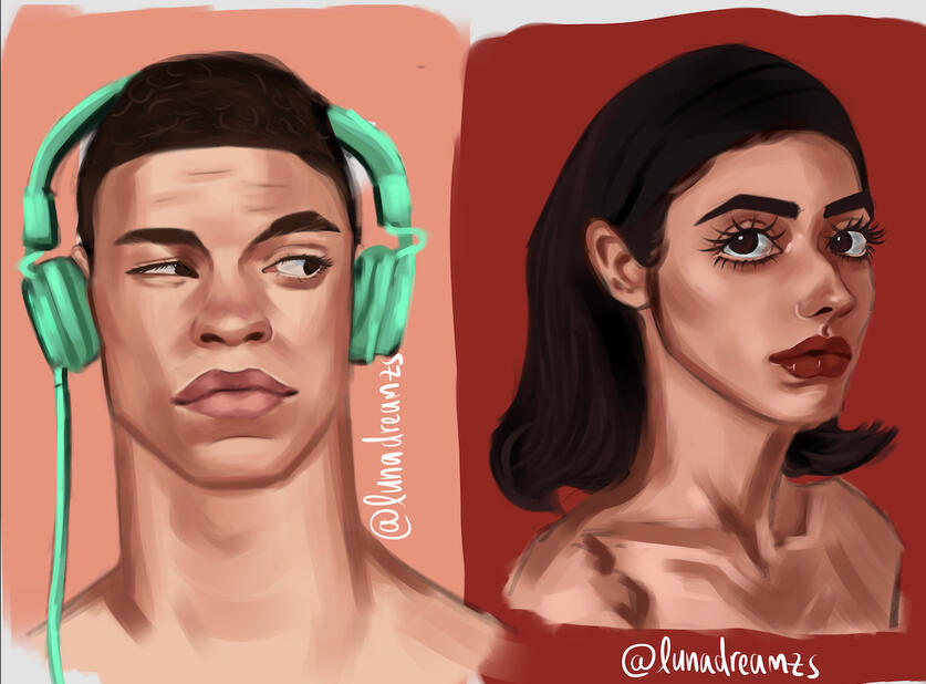 bust up ($80) + extra character (50%) ($40) + simple background ($5) = $125